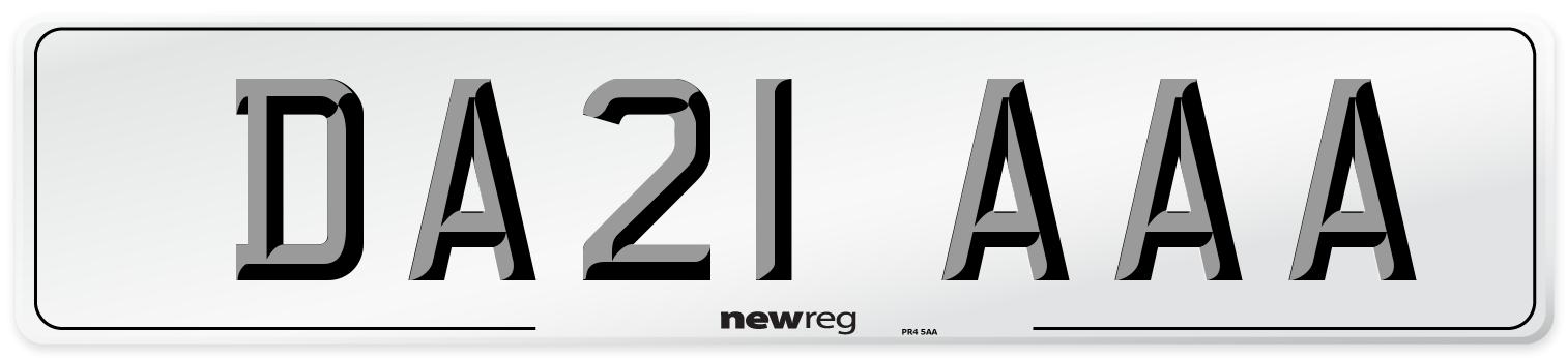 DA21 AAA Number Plate from New Reg